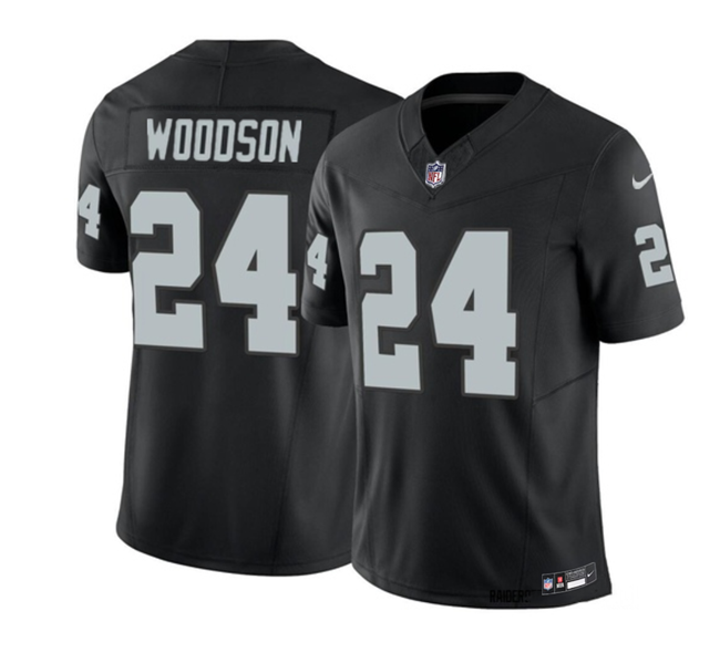 Men's Las Vegas Raiders #24 Charles Woodson Black 2023 F.U.S.E Vapor Untouchable Stitched Football Jersey