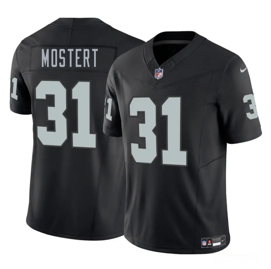 Men's Las Vegas Raiders #31 Raheem Mostert Black 2025 F.U.S.E. Vapor Stitched Football Jersey Men's Las Vegas Raiders #31 Raheem Mostert Black 2025 F.U.S.E. Vapor Stitched Football Jersey