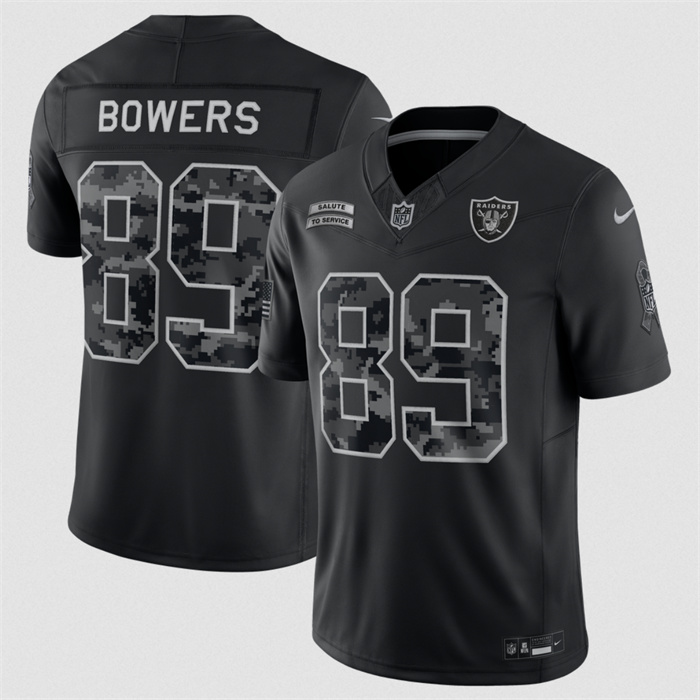 Men's Las Vegas Raiders #89 Brock Bowers Black F.U.S.E. 2026 Salute to Service Limited Stitched Football Jersey