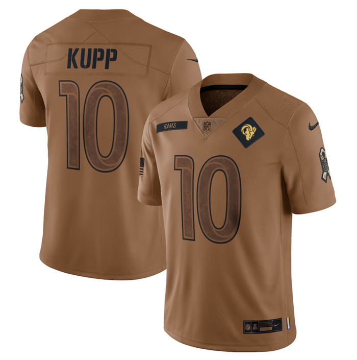 Men's Los Angeles Rams #10 Cooper Kupp 2023 Brown Salute To Service Limited Football Jersey