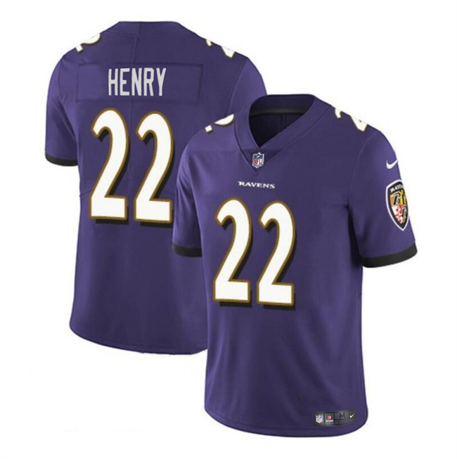 Men's Baltimore Ravens #22 Derrick Henry Purple Vapor Limited Football Jersey