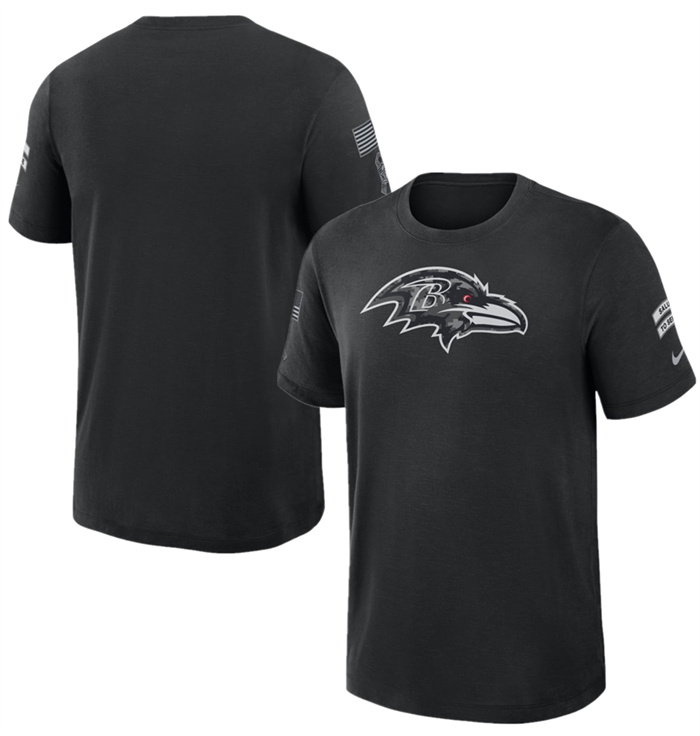 Men's Baltimore Ravens Black 2026 Salute to Service Sideline Dri-FIT T-Shirt