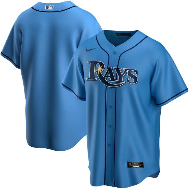 Men's Tampa Bay Rays Blank Blue MLB Cool Base Stitched Jersey