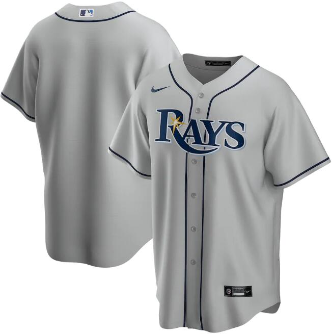 Men's Tampa Bay Rays Blank Grey MLB Cool Base Stitched Jersey