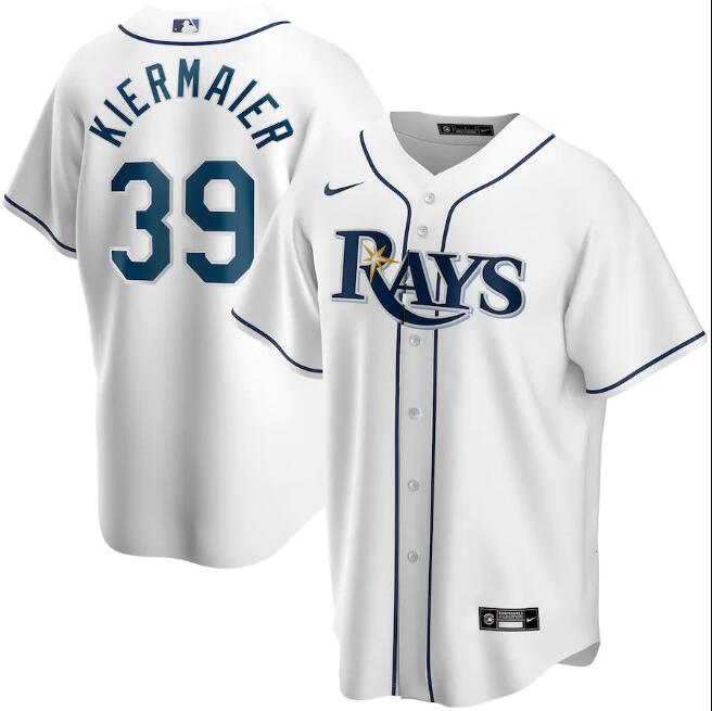 Men's Tampa Bay Rays #39 Kevin Kiermaier White MLB Cool Base Stitched Jersey