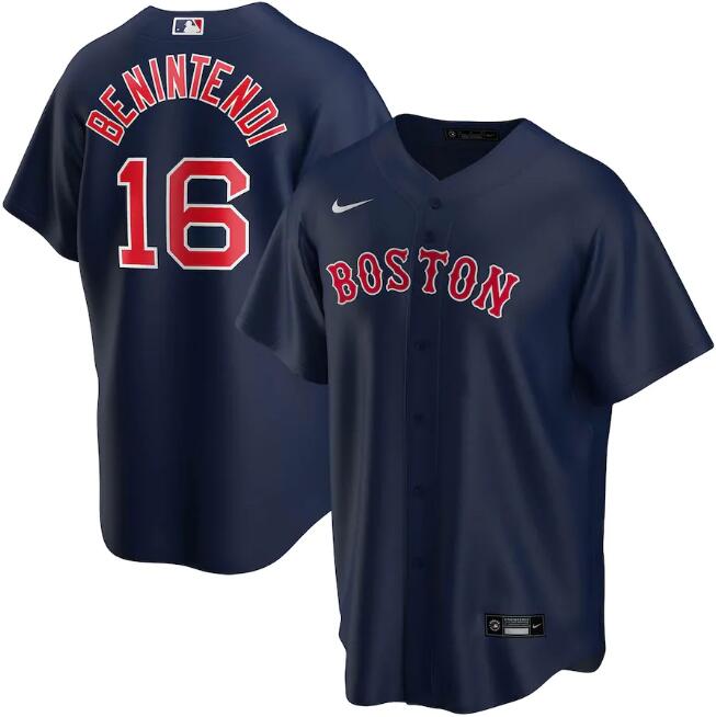Men's Boston Red Sox #16 Andrew Benintendi Navy MLB Cool Base Stitched Jersey