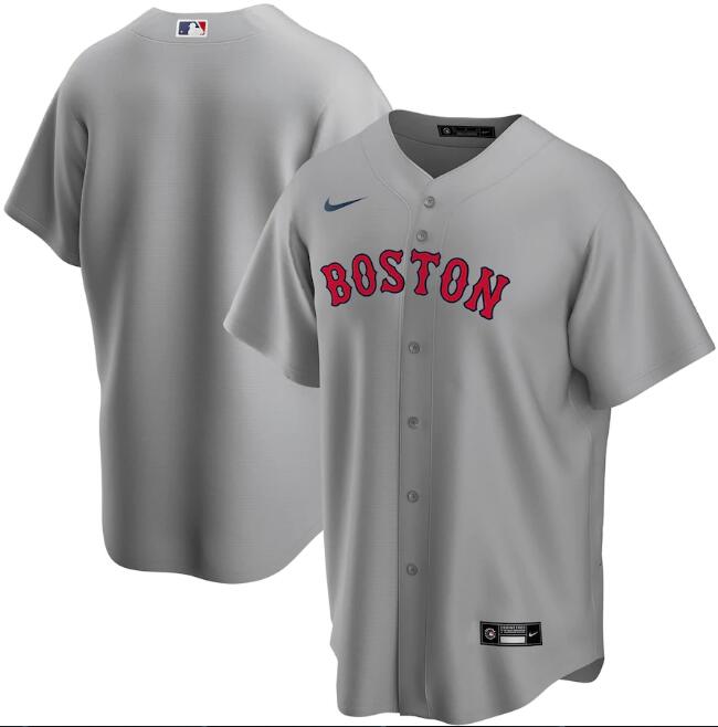 Men's Boston Red MLB Sox Grey Cool Base Stitched Jersey