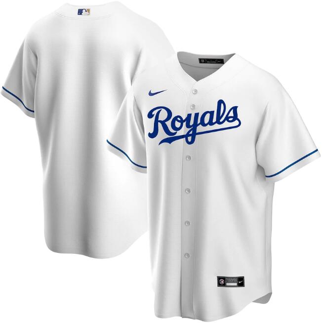 Men's Kansas City Royals Blank White MLB Cool Base Stitched Jersey