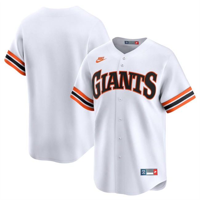 Men's San Francisco Giants Blank White Cooperstown Collection Limited Stitched Baseball Jersey