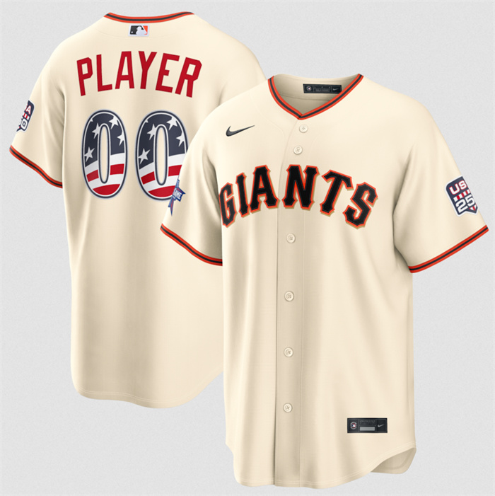 Men's San Francisco Giants Active Player Custom Cream 2026 All-Star Edition Stars & Stripes Stadium Pick-A-Player Stitched Baseball Jersey