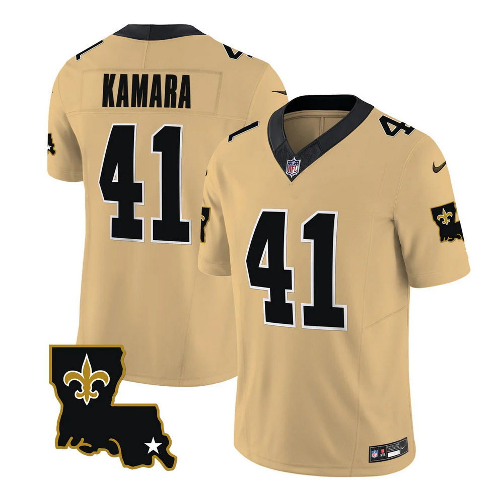 Men's New Orleans Saints #41 Alvin Kamara Gold 2023 F.U.S.E. 1987 Legacy Vapor Stitched Jersey Men's New Orleans Saints #41 Alvin Kamara Gold 2023 F.U.S.E. 1987 Legacy Vapor Stitched Jersey