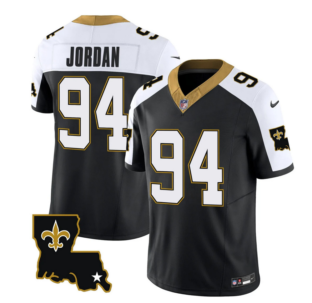Men's New Orleans Saints #94 Cameron Jordan Black White 2023 F.U.S.E. 1987 Legacy Vapor Stitched Jersey Men's New Orleans Saints #94 Cameron Jordan Black White 2023 F.U.S.E. 1987 Legacy Vapor Stitched Jersey