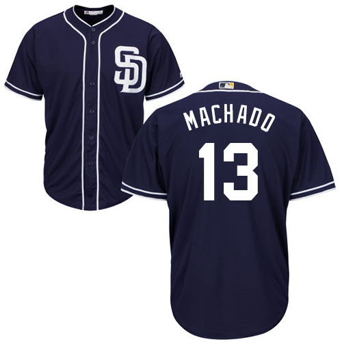 Padres #13 Manny Machado Navy Blue New Cool Base Stitched MLB Jersey