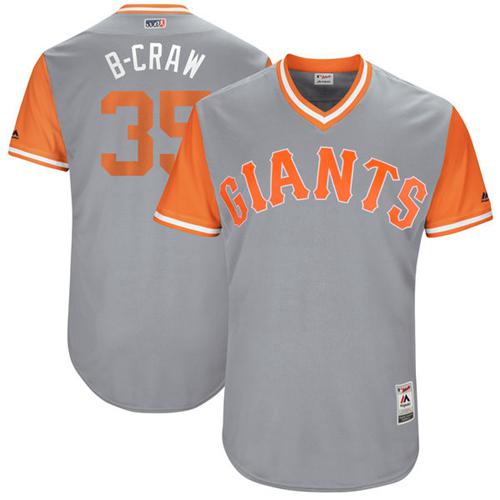 Giants #35 Brandon Crawford Gray "B-Craw" Players Weekend Authentic Stitched MLB Jersey