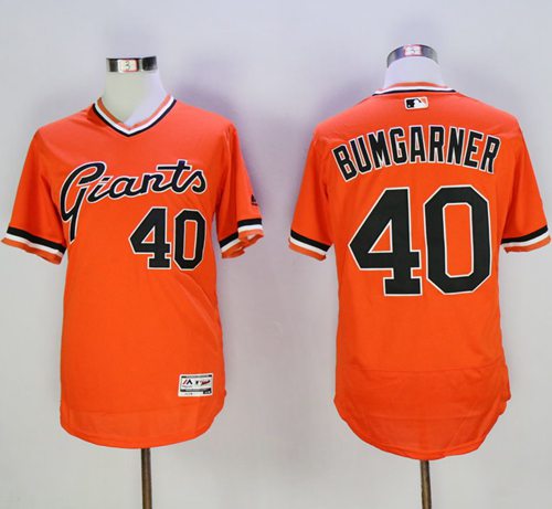 Giants #40 Madison Bumgarner Orange Flexbase Authentic Collection Cooperstown Stitched MLB Jersey