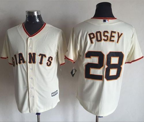 Giants #28 Buster Posey Cream New Cool Base Stitched MLB Jersey