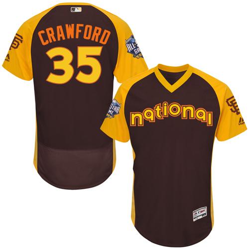 Giants #35 Brandon Crawford Brown Flexbase Authentic Collection 2016 All-Star National League Stitched MLB Jersey