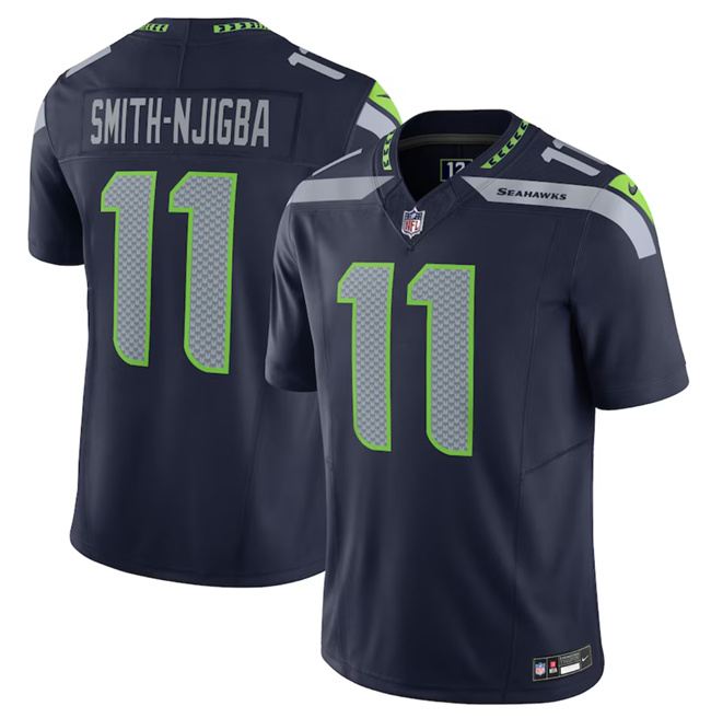 Men's Seattle Seahawks #11 Jaxon Smith-Njigba Navy 2023 F.U.S.E. Vapor Limited Stitched Football Jersey