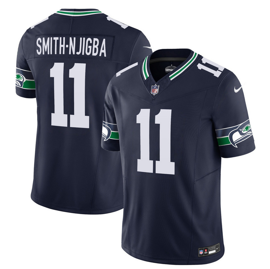 Men's Seattle Seahawks #11 Jaxon Smith-Njigba 2023 F.U.S.E. Navy Limited Stitched Football Jersey Men's Seattle Seahawks #11 Jaxon Smith-Njigba 2023 F.U.S.E. Navy Limited Stitched Football Jersey