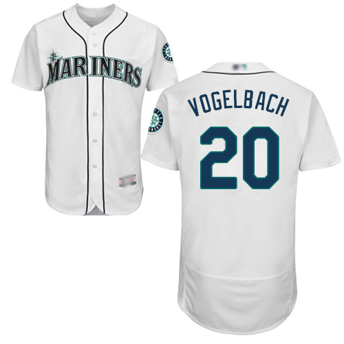 Mariners #20 Dan Vogelbach White Flexbase Authentic Collection Stitched MLB Jersey