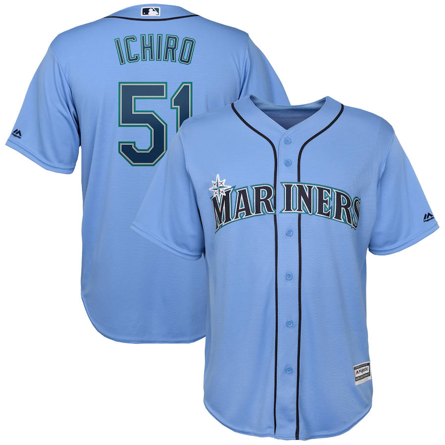Seattle Mariners #51 Ichiro Suzuki Majestic Official Cool Base Player Jersey Blue