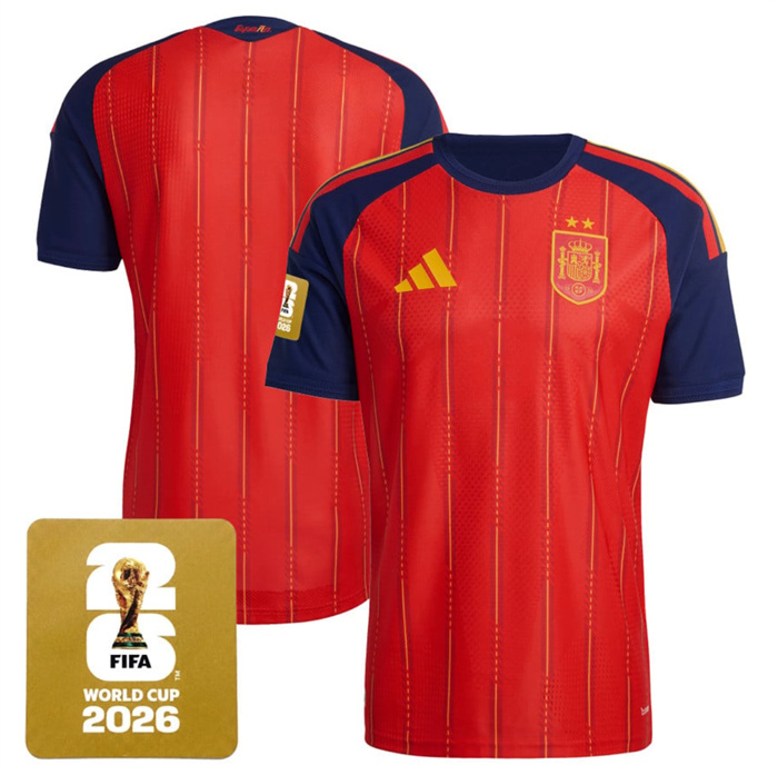 Men's Spain Team Blank Red 2026 World Cup Home Soccer Jersey