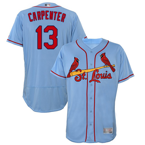 Cardinals #13 Matt Carpenter Light Blue Flexbase Authentic Collection Stitched MLB Jersey