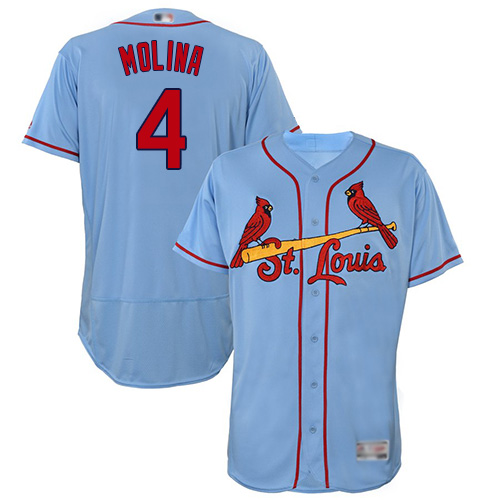Cardinals #4 Yadier Molina Light Blue Flexbase Authentic Collection Stitched MLB Jersey
