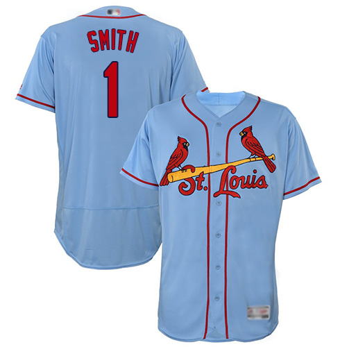 Cardinals #1 Ozzie Smith Light Blue Flexbase Authentic Collection Stitched MLB Jersey