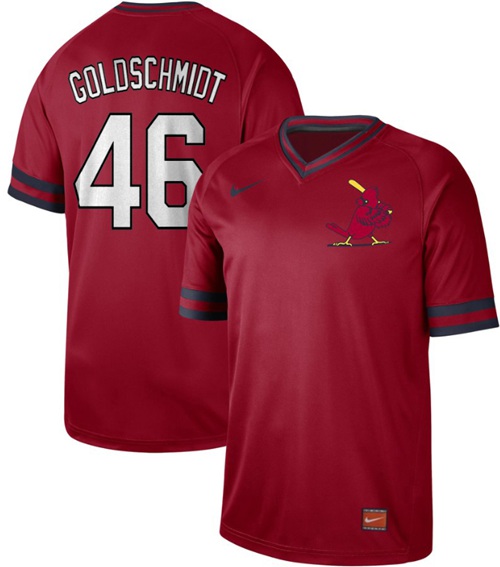 Nike Cardinals #46 Paul Goldschmidt Red Authentic Cooperstown Collection Stitched MLB Jersey