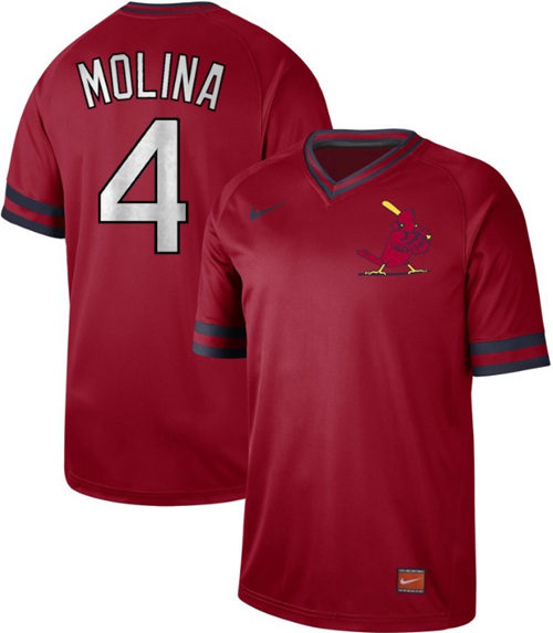Nike Cardinals #4 Yadier Molina Red Authentic Cooperstown Collection Stitched MLB Jersey