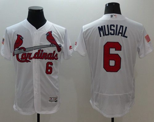 Cardinals #6 Stan Musial White Fashion Stars & Stripes Flexbase Authentic Stitched MLB Jersey