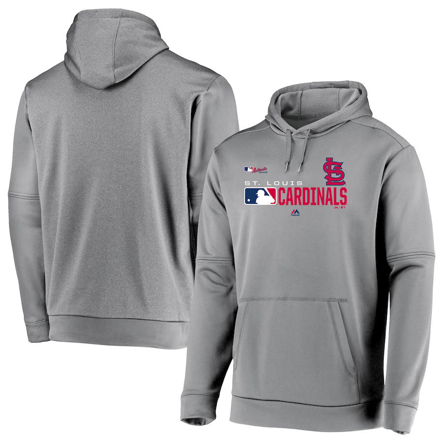 St. Louis Cardinals Majestic Authentic Collection Team Distinction Pullover Hoodie Platinum St. Louis Cardinals Majestic Authentic Collection Team Distinction Pullover Hoodie Platinum