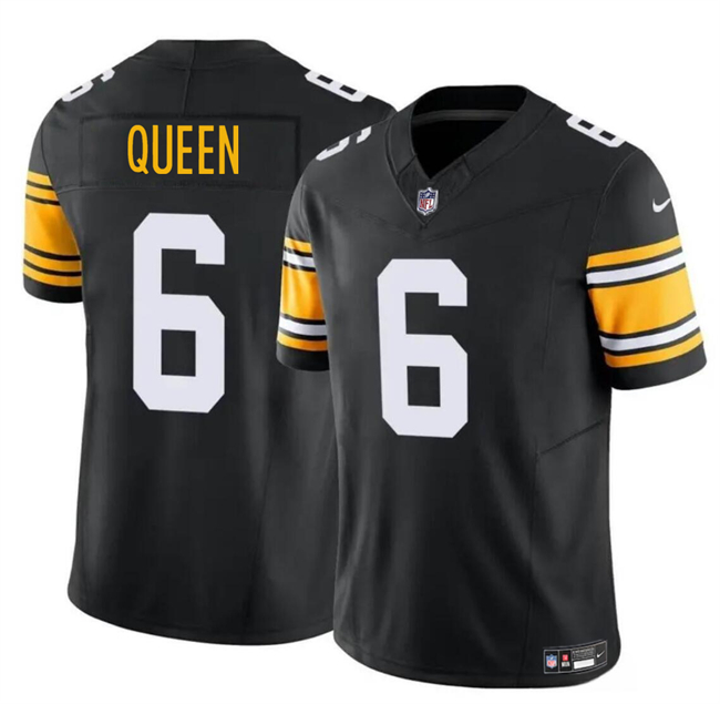 Men's Pittsburgh Steelers #6 Patrick Queen Black 2023 F.U.S.E. Vapor Untouchable Limited Stitched Jersey