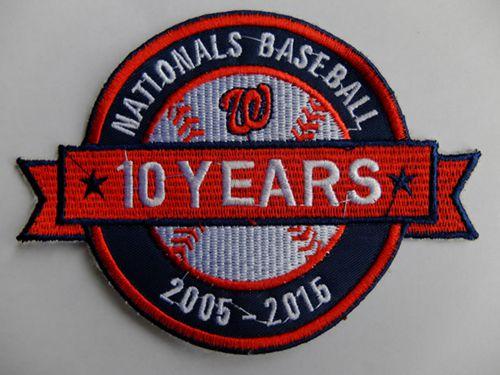 Stitched 2015 Washington Nationals MLB 10th Anniversary Years Jersey Sleeve Patch Stitched 2015 Washington Nationals MLB 10th Anniversary Years Jersey Sleeve Patch