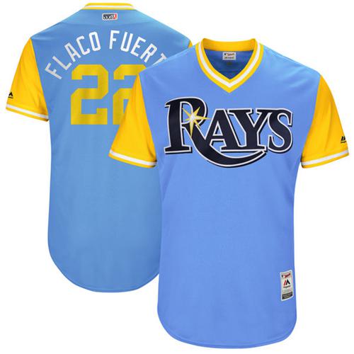 Rays #22 Chris Archer Light Blue "Flaco Fuert" Players Weekend Authentic Stitched MLB Jersey