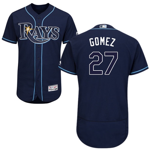 Rays #27 Carlos Gomez Dark Blue Flexbase Authentic Collection Stitched MLB Jersey
