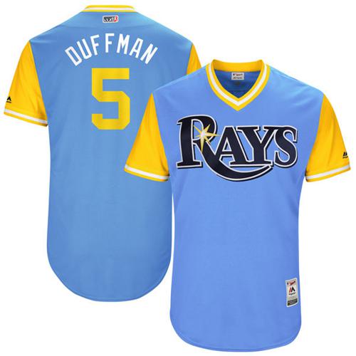 Rays #5 Matt Duffy Light Blue "Duffman" Players Weekend Authentic Stitched MLB Jersey