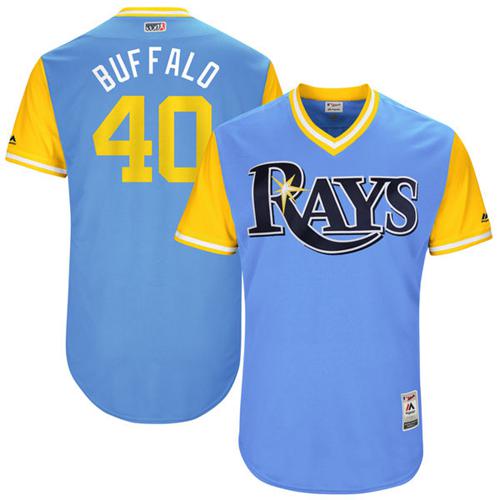Rays #40 Wilson Ramos Light Blue "Buffalo" Players Weekend Authentic Stitched MLB Jersey