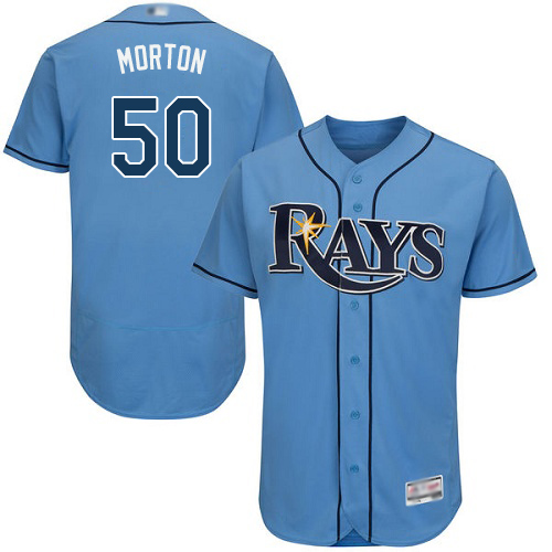 Rays #50 Charlie Morton Light Blue Flexbase Authentic Collection Stitched MLB Jersey