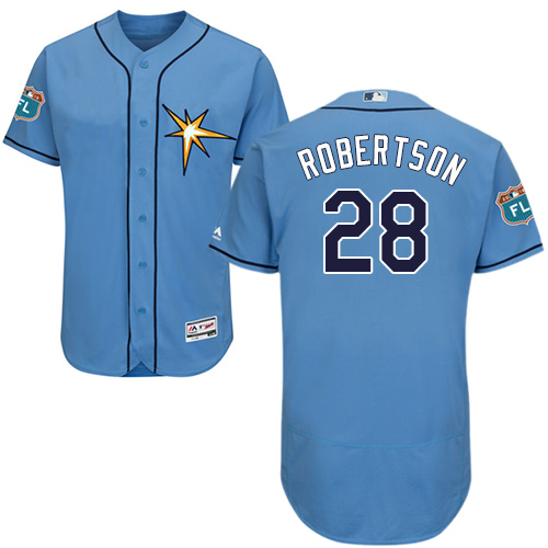 Rays #28 Daniel Robertson Light Blue Flexbase Authentic Collection Stitched MLB Jersey