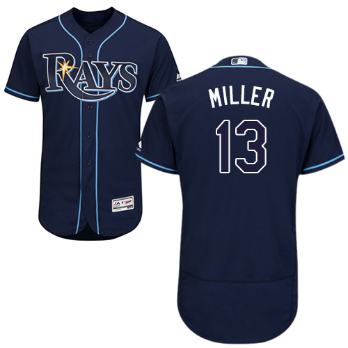 Rays #13 Brad Miller Dark Blue Flexbase Authentic Collection Stitched MLB Jersey