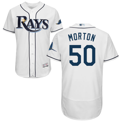 Rays #50 Charlie Morton White Flexbase Authentic Collection Stitched MLB Jersey