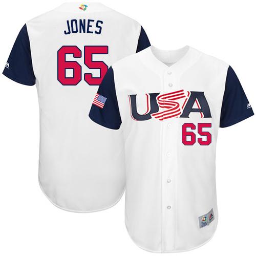 Team USA #65 Nate Jones White 2017 World MLB Classic Authentic Stitched MLB Jersey Team USA #65 Nate Jones White 2017 World MLB Classic Authentic Stitched MLB Jersey
