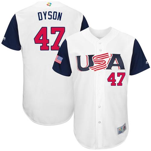 Team USA #47 Sam Dyson White 2017 World MLB Classic Authentic Stitched MLB Jersey