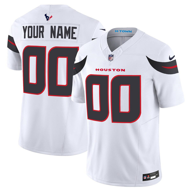 Men's Houston Texans Active Player Custom White 2024 Vapor F.U.S.E. Limited Stitched Jersey