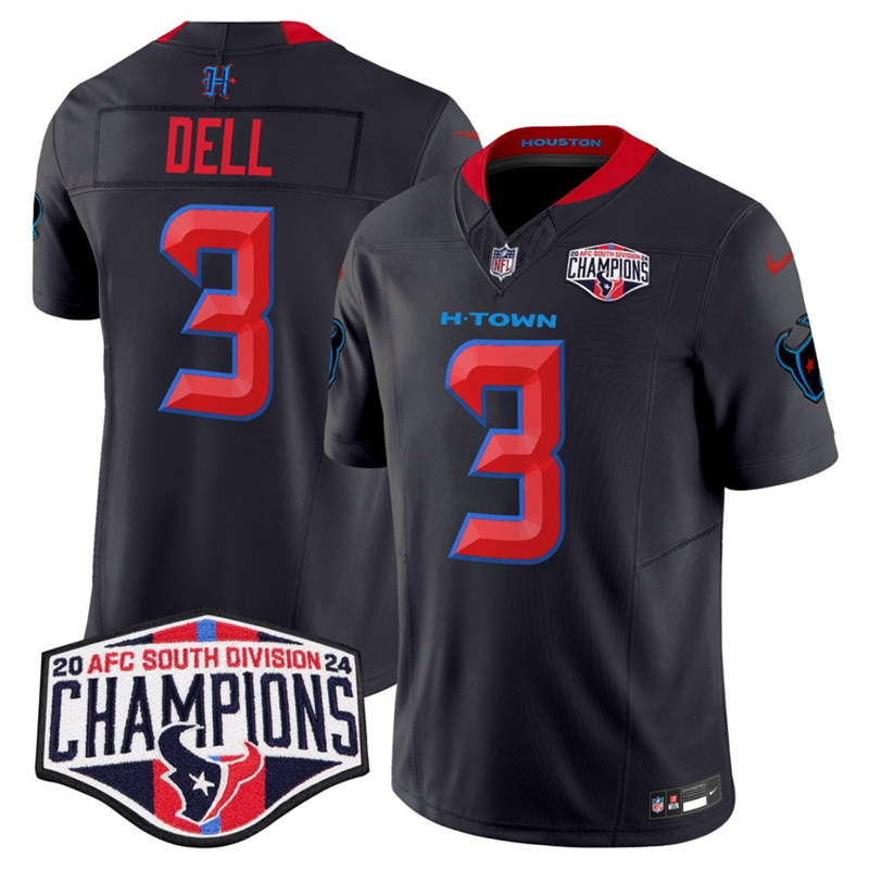 Men's Houston Texans #3 Tank Dell Navy 2nd Alternate F.U.S.E. 2024 AFC South Division Champions Vapor Limited Stitched Football Jersey Men's Houston Texans #3 Tank Dell Navy 2nd Alternate F.U.S.E. 2024 AFC South Division Champions Vapor Limited Stitched Football Jersey
