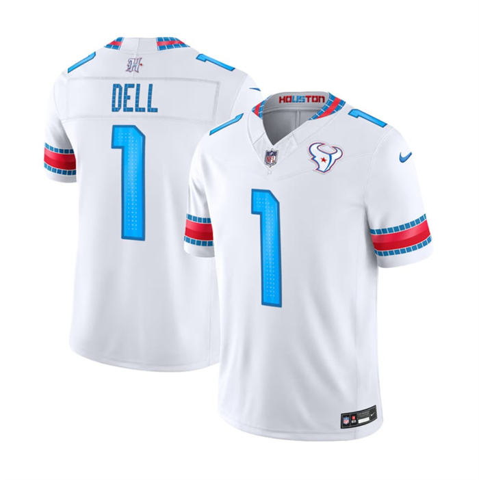 Men's Houston Texans #1 Tank Dell White 2026 F.U.S.E. 'HOUSTON/US' Rivalries Collection Limited Stitched Football Jersey Men's Houston Texans #1 Tank Dell White 2026 F.U.S.E. 'HOUSTON/US' Rivalries Collection Limited Stitched Football Jersey
