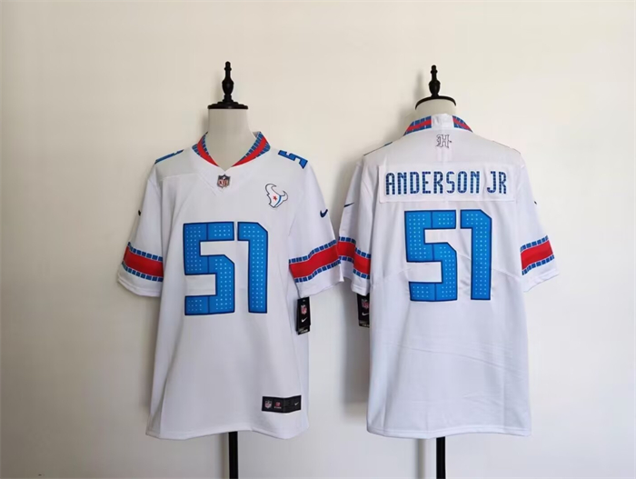 Men's Houston Texans #51 Will Anderson Jr. White 2026 'HOUSTON/US' Rivalries Collection Limited Stitched Football Jersey