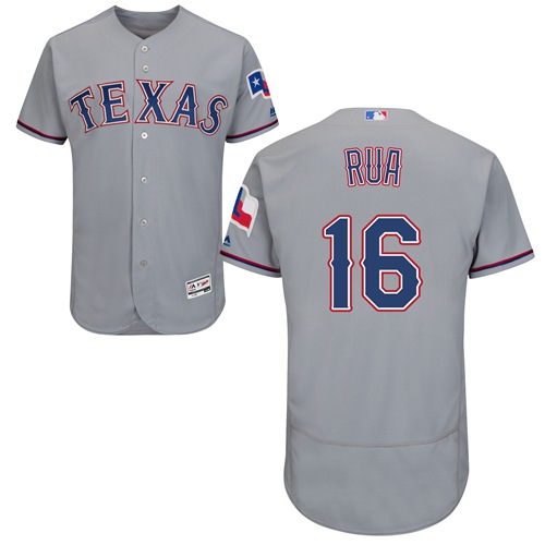 Rangers #16 Ryan Rua Grey Flexbase Authentic Collection Stitched MLB Jersey